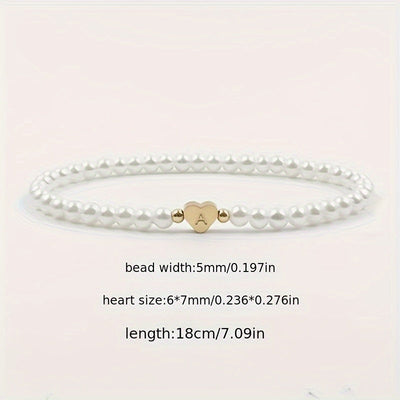 Chic Bracelet With A-Z Initial And Heart