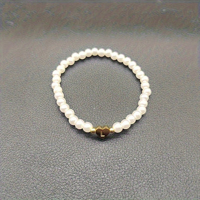 Chic Bracelet With A-Z Initial And Heart