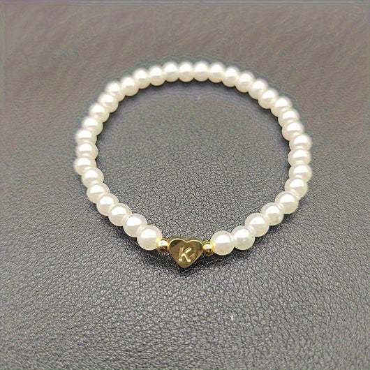 Chic Bracelet With A-Z Initial And Heart