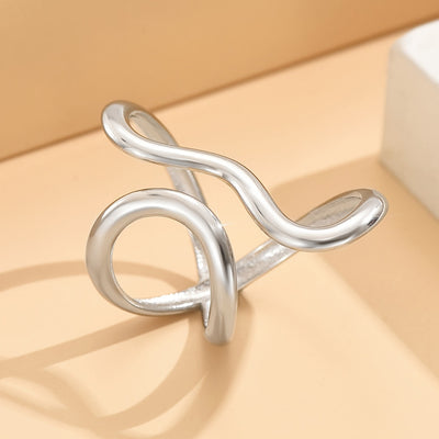 Chic Asymmetric Wave Ring