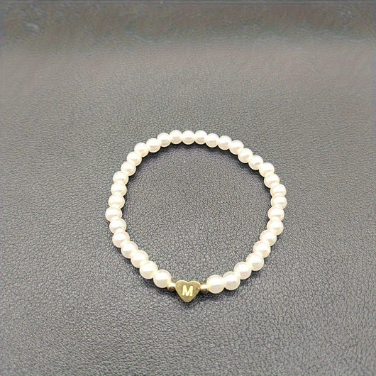 Chic Bracelet With A-Z Initial And Heart