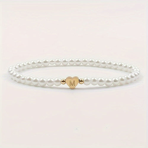 Chic Bracelet With A-Z Initial And Heart