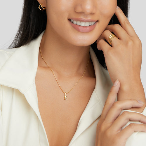 Chic Necklace With Bubble-Style Letter