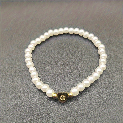 Chic Bracelet With A-Z Initial And Heart
