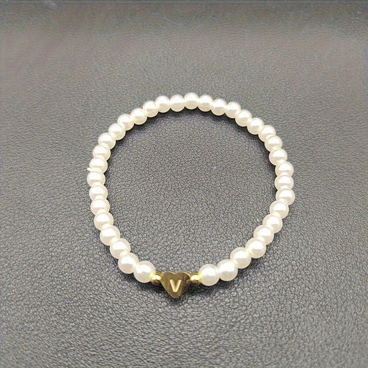 Chic Bracelet With A-Z Initial And Heart