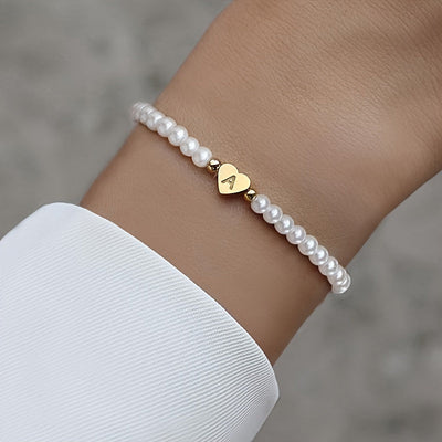 Chic Bracelet With A-Z Initial And Heart