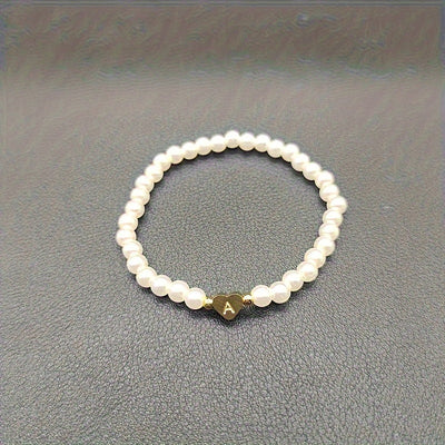 Chic Bracelet With A-Z Initial And Heart