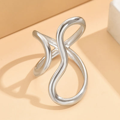 Chic Asymmetric Wave Ring